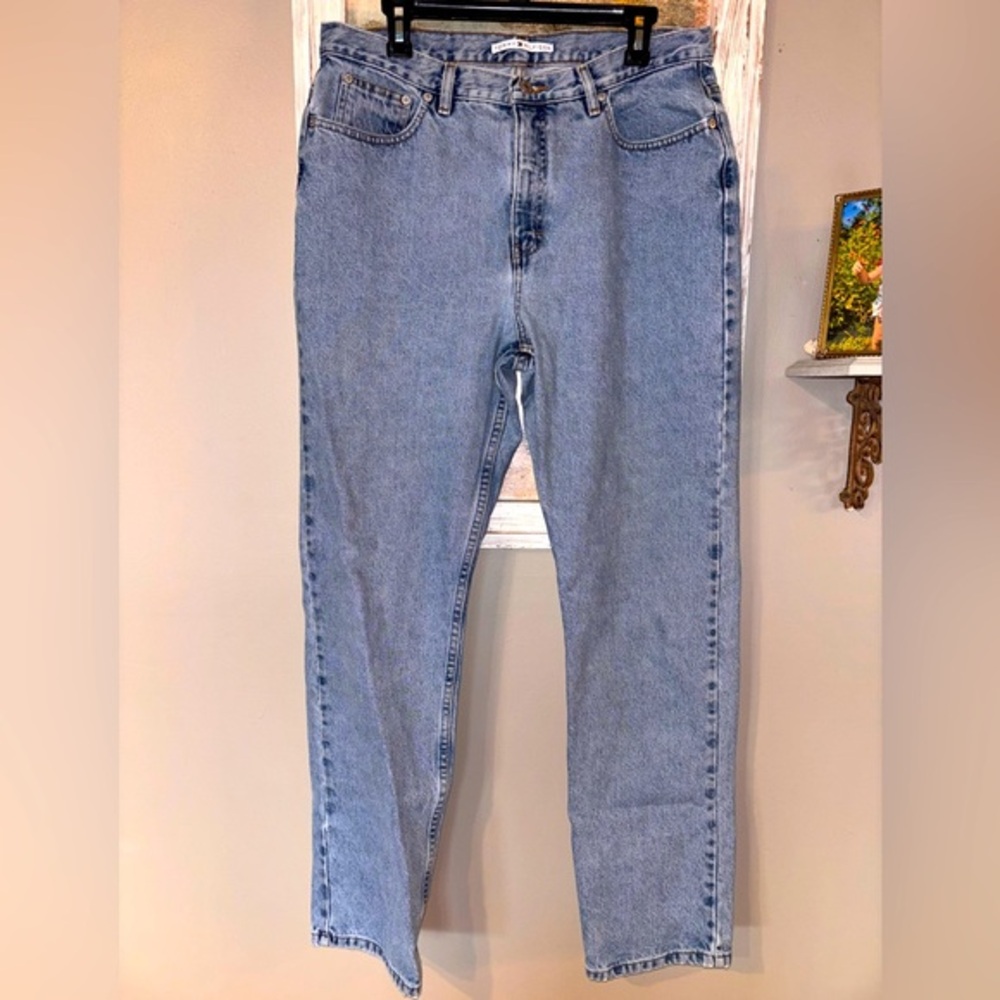 Vintage 90'S Tommy Hilfiger Jeans Light Wash Pants High Rise Sz 16